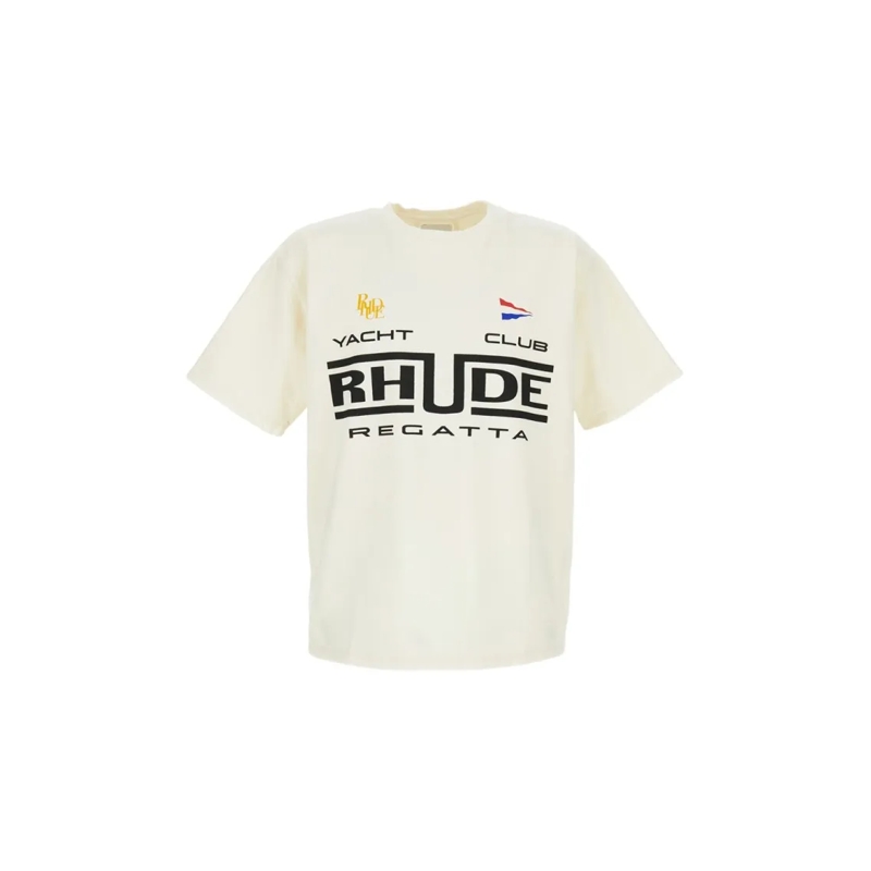 Rhude T-shirt White Crew Neck T-Shirt With Short Sleeves White