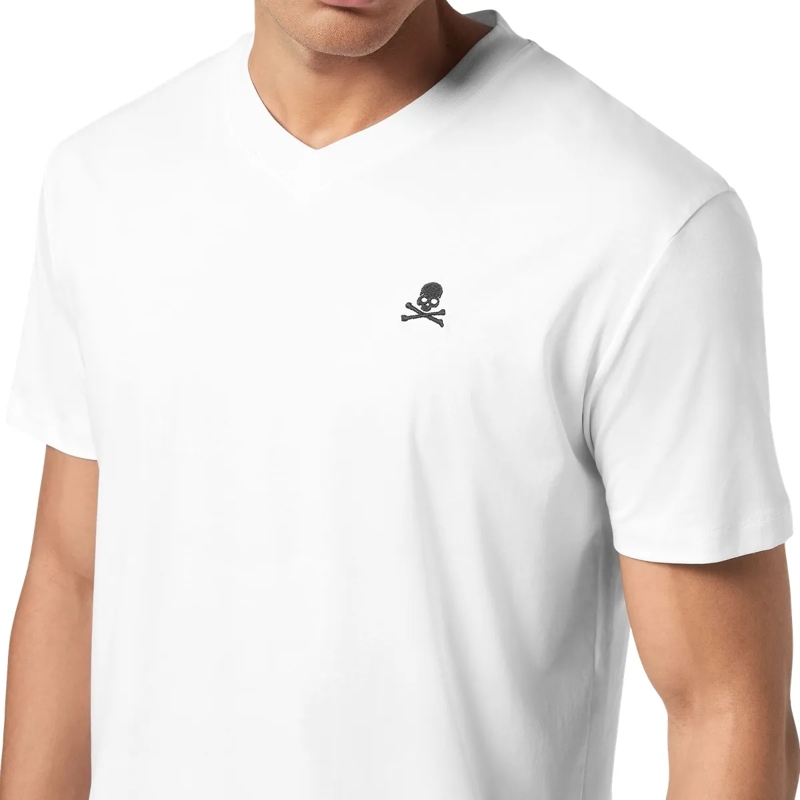 Philipp Plein T-Shirt T-Shirt V-Ausschnitt Ss Skull weiss(Image 5)
