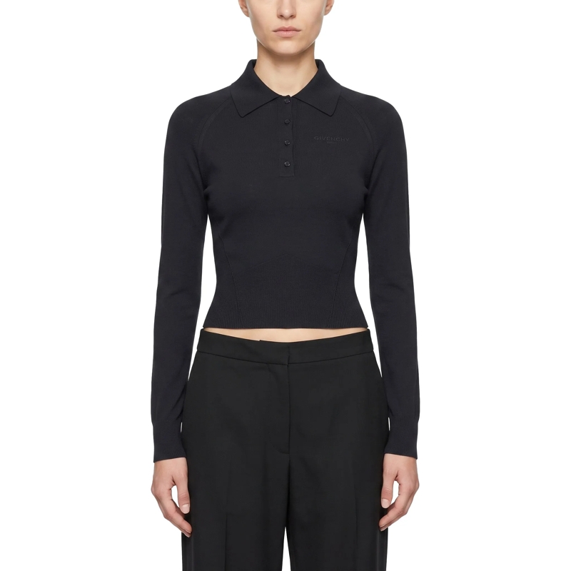 Givenchy Poloshirt Poloshirt aus Baumwolle & Seide dunkelblau(Image 2)