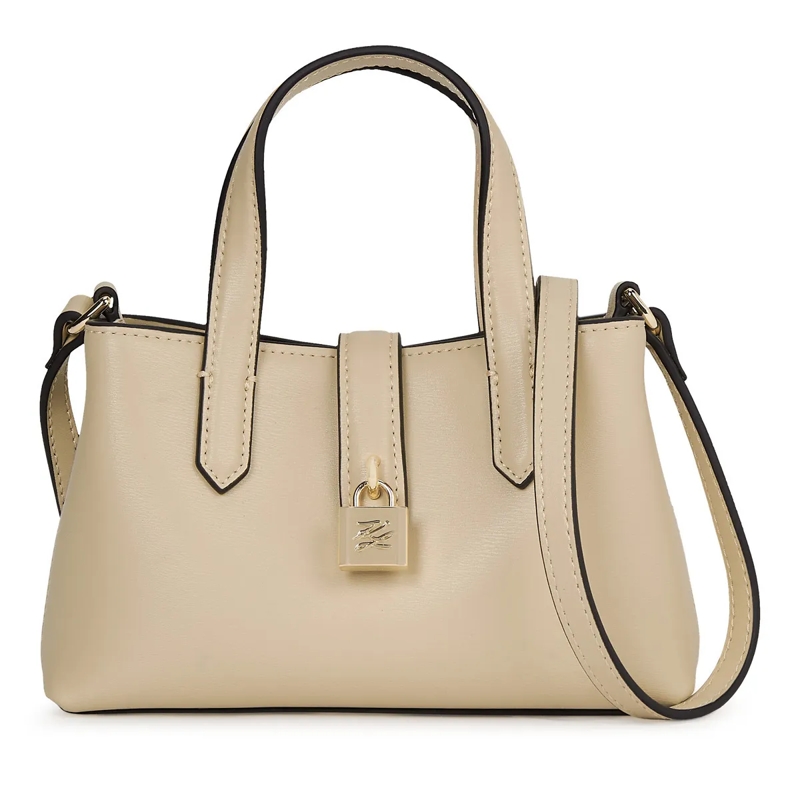 Karl Lagerfeld Crossbody Bag K/Autograph Mini-Umhängetasche mit Vorhängeschloss beige