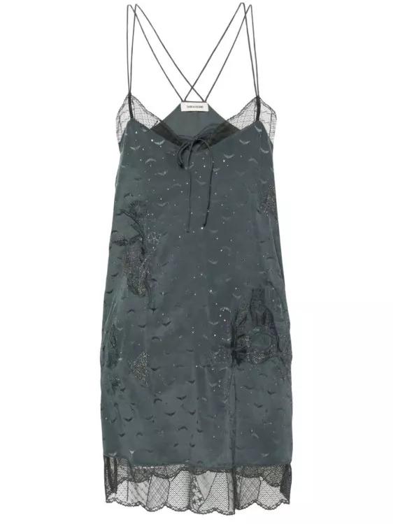 Zadig & Voltaire Calissa Wings-Jacquard Minidress Grey