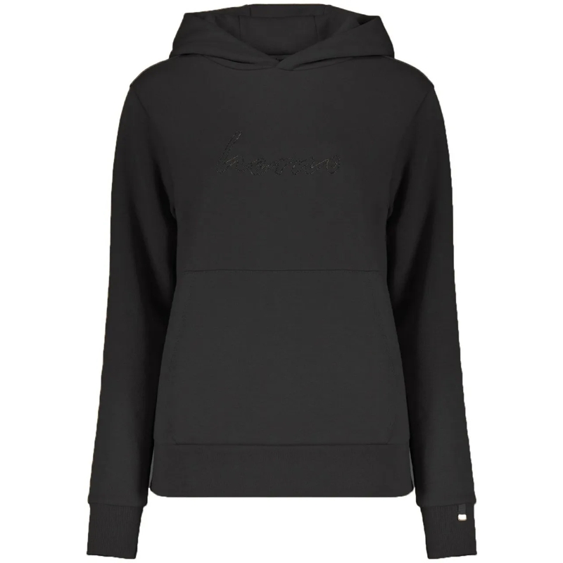 Herno Legeres Oberteil Herno logo-detail hoodie schwarz