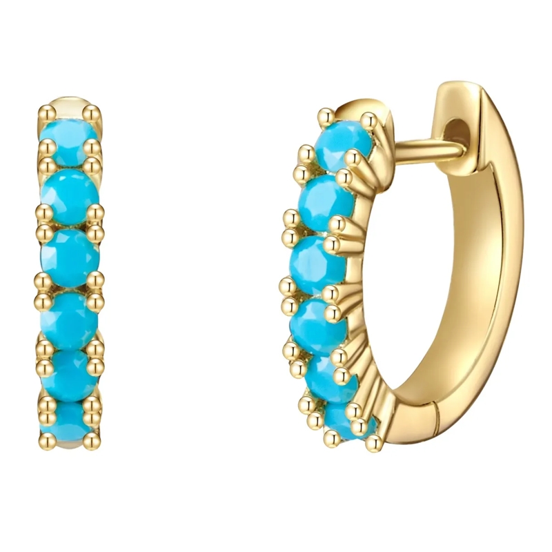 Glanzstücke München Ohrhänger Sterling Silber Creolen Türkis (rek.) gold