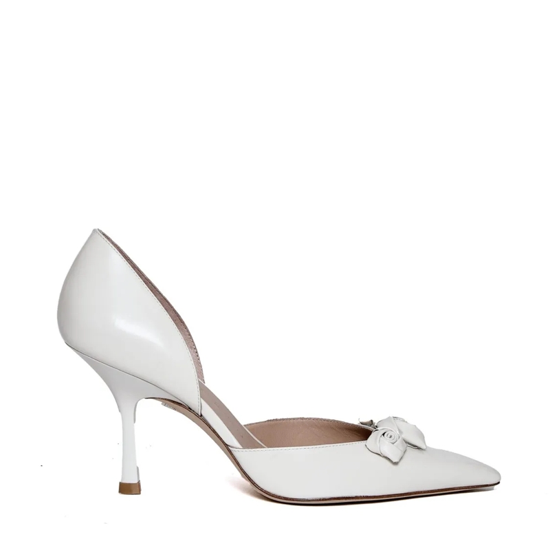 Stuart Weitzman Escarpins Pump Rose Pelle Bianca Tacco 85 Mm White