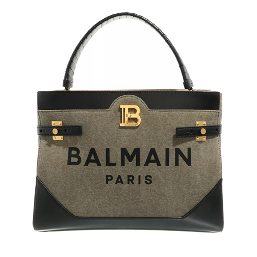 Balmain B-Buzz Top Handle Bag Leather Black Hobotas