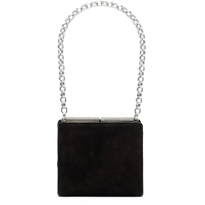 Bottega Veneta Tote Suede Frame Clutch on Chain braun