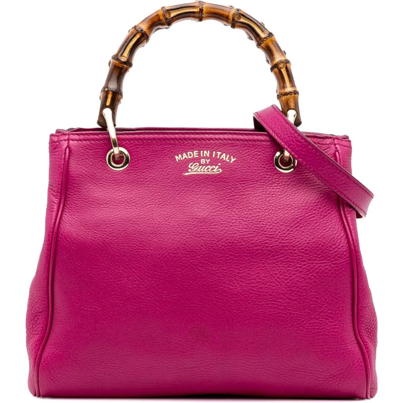 Gucci Sac à bandoulière Small Calfskin Bamboo Shopper Satchel rose