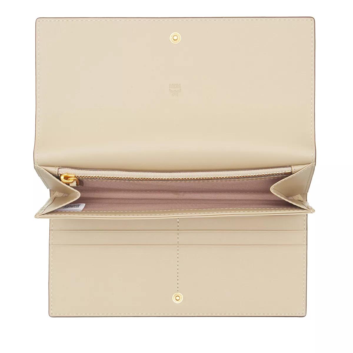 MCM Aren Visetos Continental Large Beige | Tri-Fold Portemonnaie
