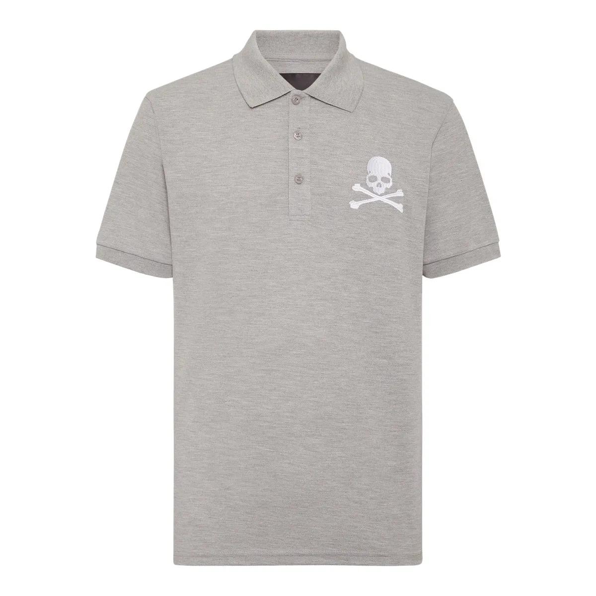 Thumbnail - Philipp Plein - Poloshirt Skull&Bones - Größe XL - grau
