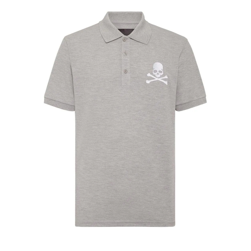 Philipp Plein Poloshirt Poloshirt Skull&Bones grau