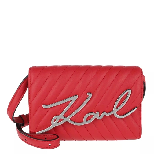 Karl Lagerfeld Signature Stitch Belt Bag Klassik Red Leather Belt