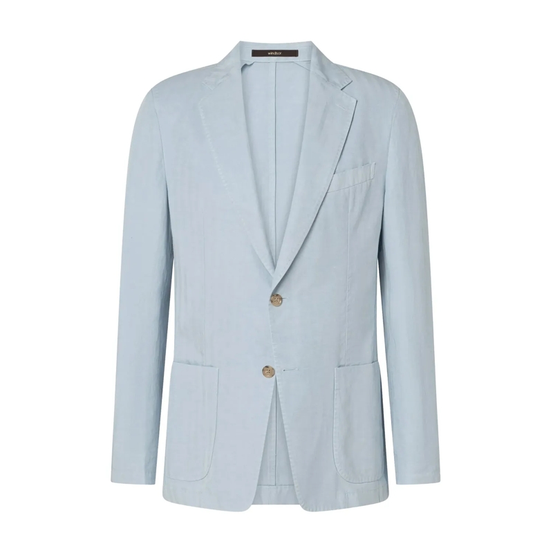 windsor. Anzugjacke Sakko aus Leinenmix blau