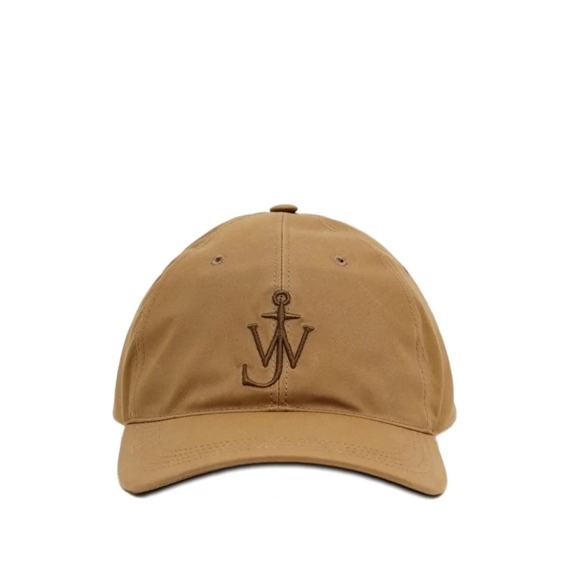 J.W.Anderson Hoed Structured Beige Cotton Cap With Embroidered Logo Brown
