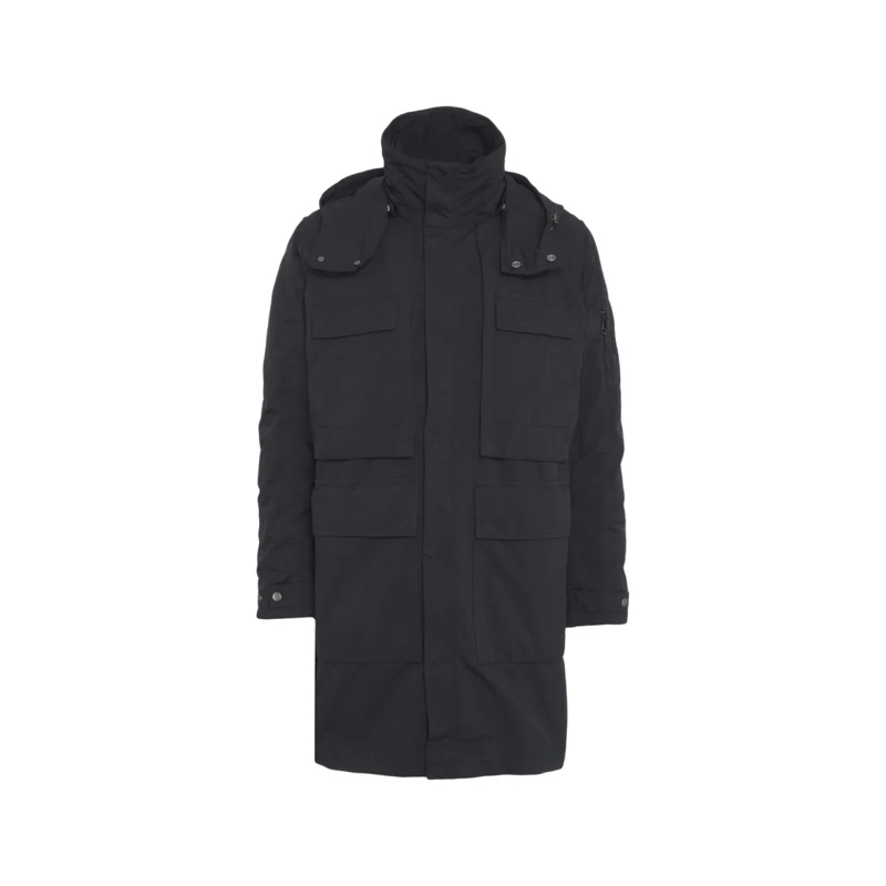 Add Parka Long Black Parka With Detachable Hood Black