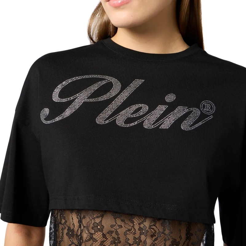 Philipp Plein T-Shirt Cropped T-Shirt Lace schwarz(Image 5)