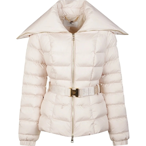 Elisabetta Franchi Overgangsjas Belted Down Jacket White weiß