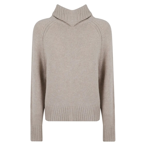 Allude Pull à col roulé Ecru Virgin Wool-Cashmere Blend Roll Neck Sweater Neutrals