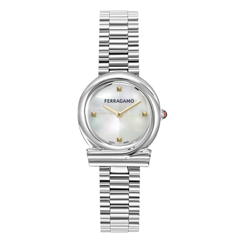 Salvatore Ferragamo Quarzuhr Quarz-Analoguhr Vb-Gancini Twisted 28Mm-F silber