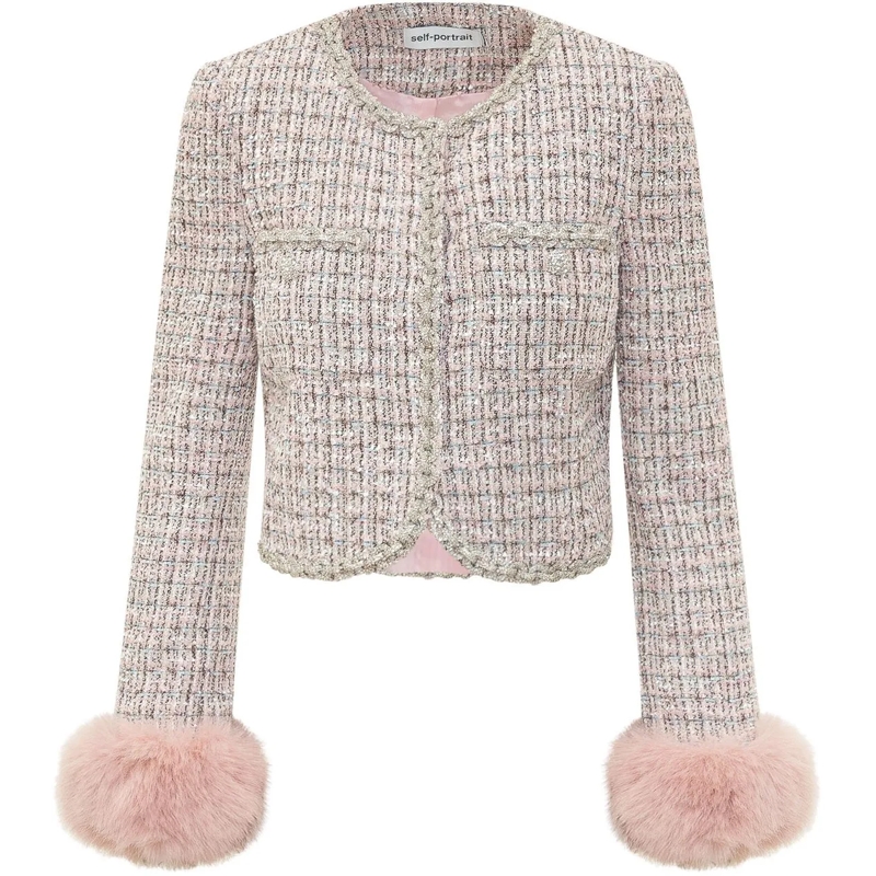 Self Portrait Blazer Cuff Jacket rose