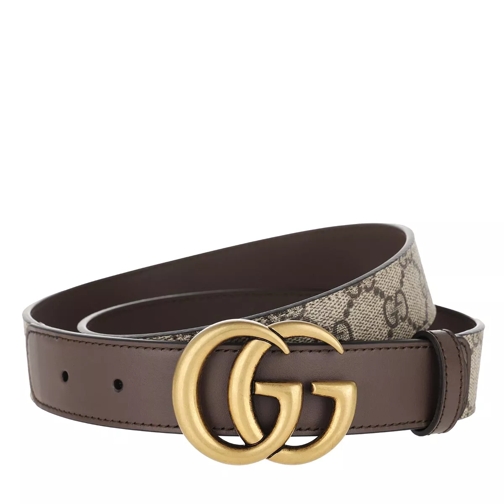 Gucci Double G Belt Leather Beige Ebony Waist Belt