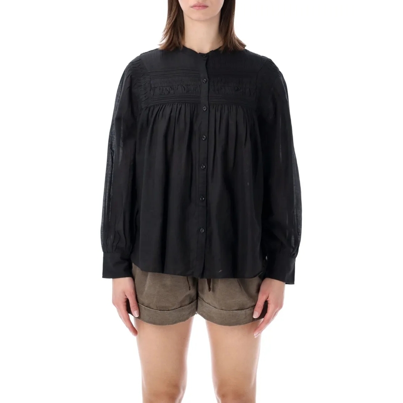 Etoile Isabel Marant Blouse Plalia Cotton Voile Blouse Black
