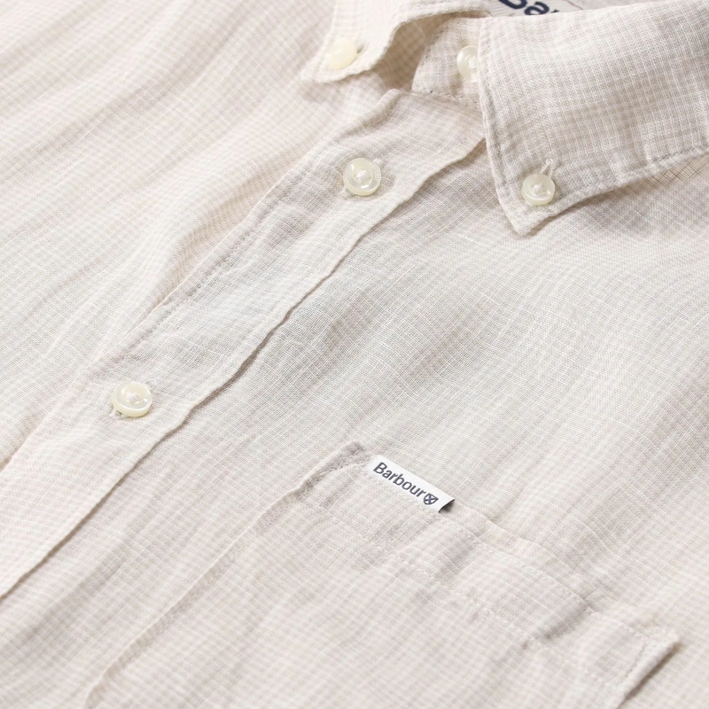 Barbour T-Shirt Hemd Linton aus Leinen beige(Image 3)