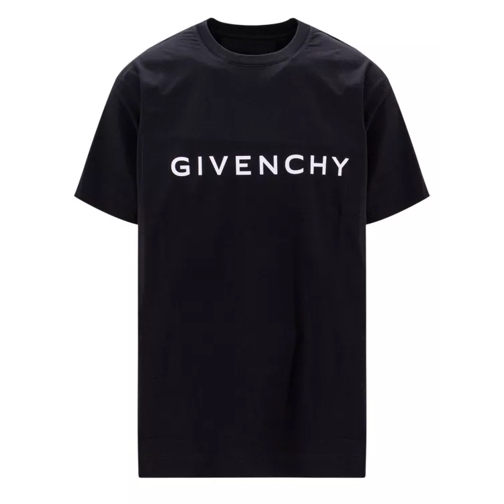 Givenchy Black Cotton T-Shirt With Logo Print Black 