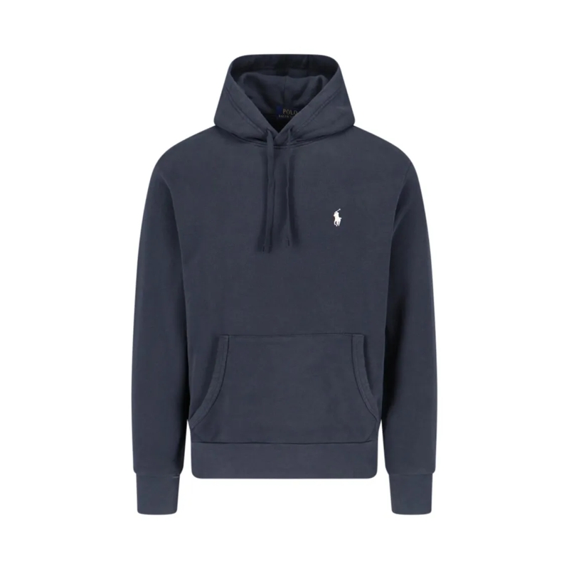 Polo Ralph Lauren  Blue Cotton Hoodie With Embroidered Logo And Draws Blue