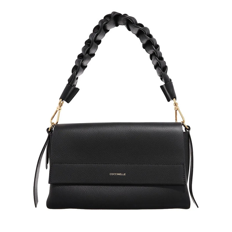 Coccinelle Crossbody Bag Boheme Grana Double Noir/Cognac