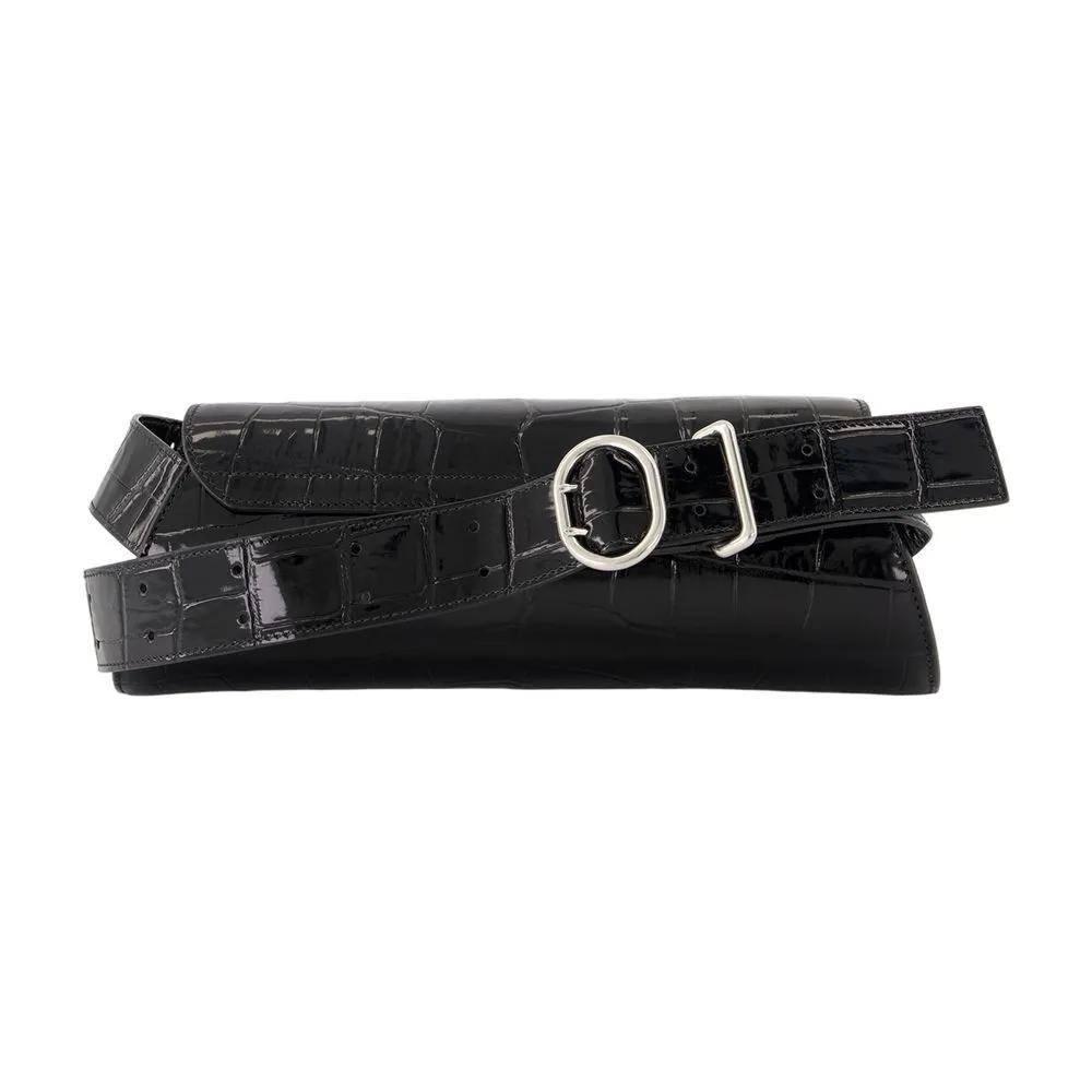 Jil Sander Crossbody bags Cannolo Small Purse Leather Black in zwart