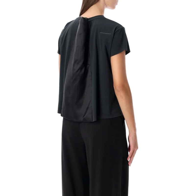 MM6 Maison Margiela T-Shirt Cotton Jersey T-Shirt With Back Panel Detai Black