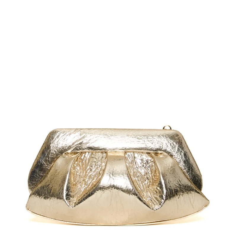 Themoirè Clutch Mirror Gold Clutch Medium Gold