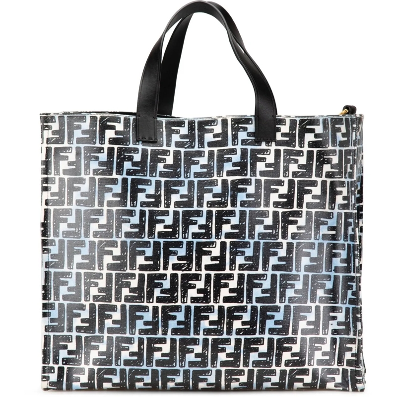 Fendi Shopper Joshua Vides Zucca Coated Canvas Cloudy Shopper Sa blau
