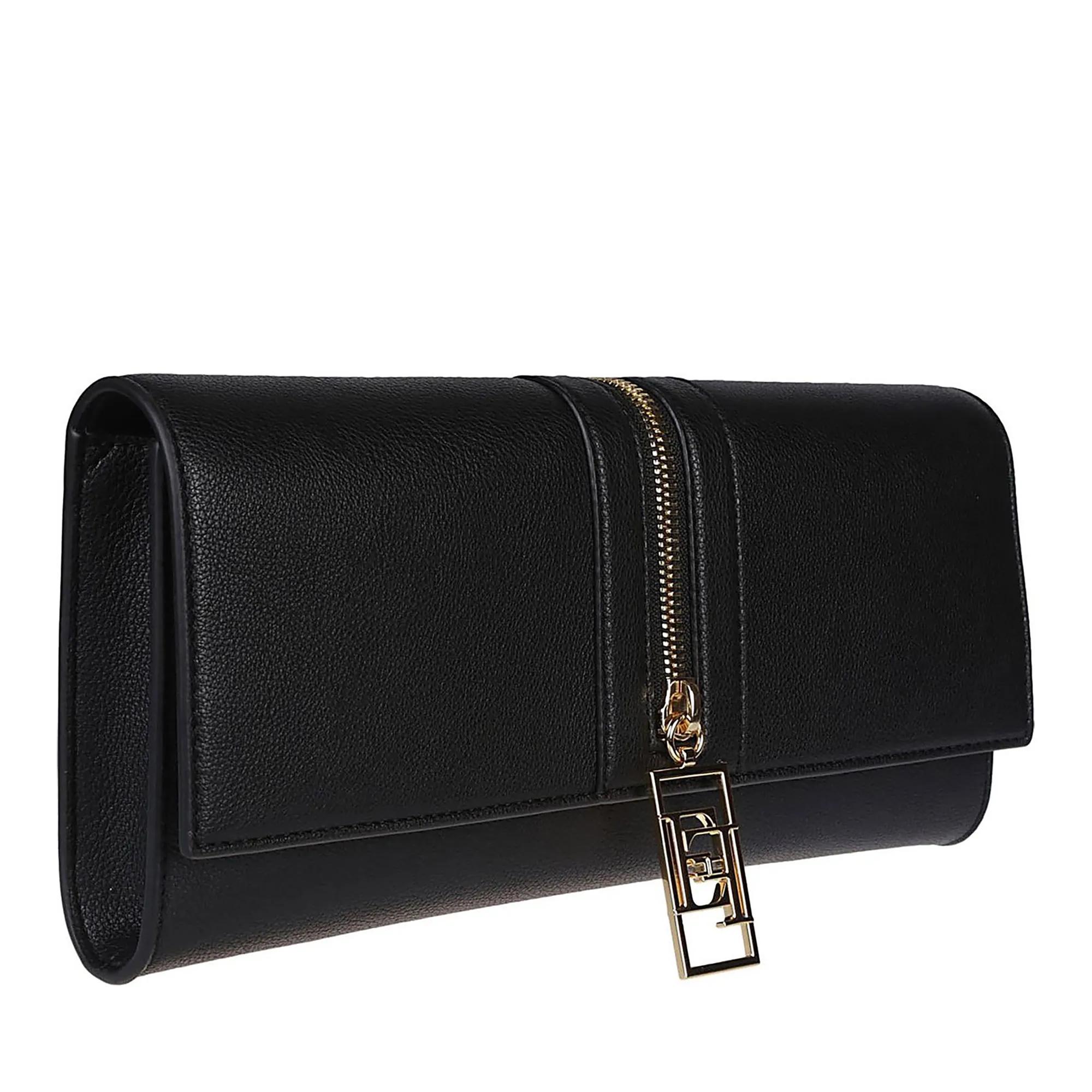 Elisabetta Franchi Zwarte Synthetisch Leren Clutch Tas Black Dames