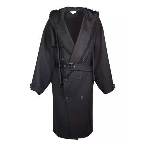 J.W.Anderson Hooded Black Trench Coat Black 