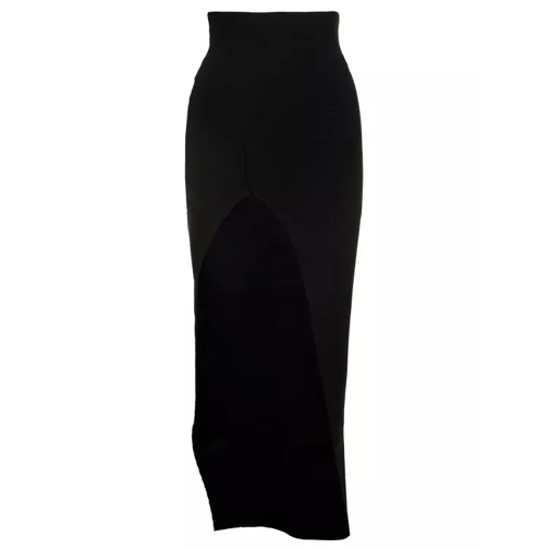 Rick Owens Theresa' Maxi Black Skirt With Wide Split At The F Black 