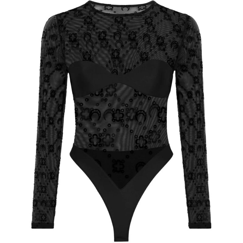 Marine Serre Combinaison Top Nero schwarz