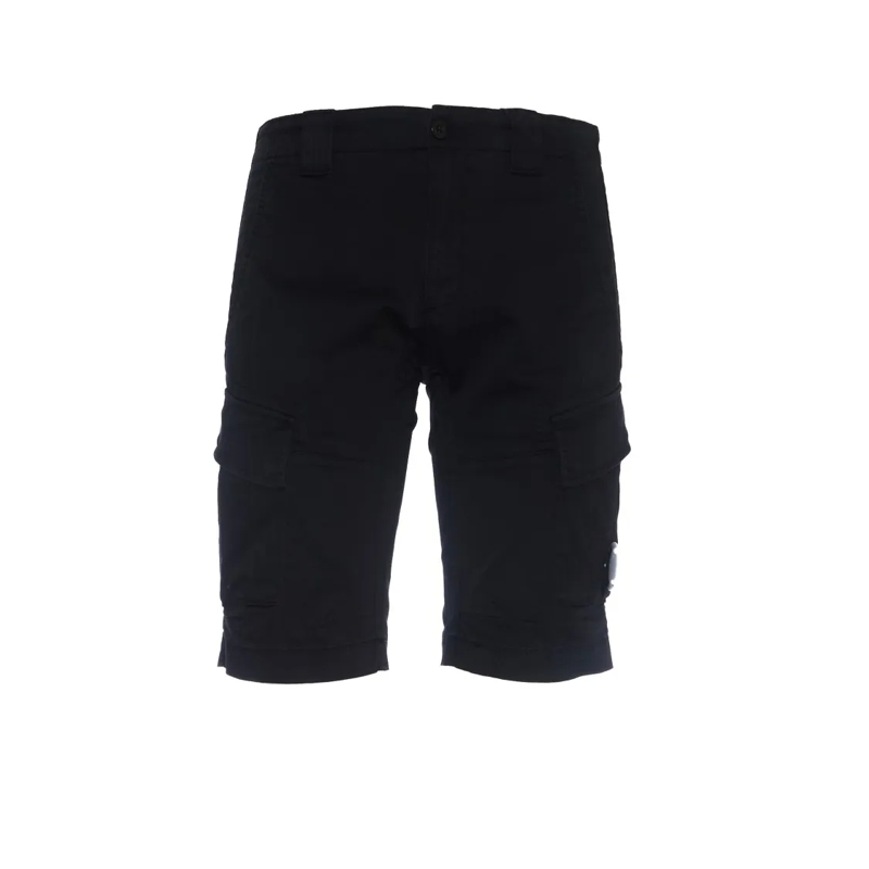 CP Company Casual Shorts Sateen Stretch Cargo Shorts With Flap Pockets Black
