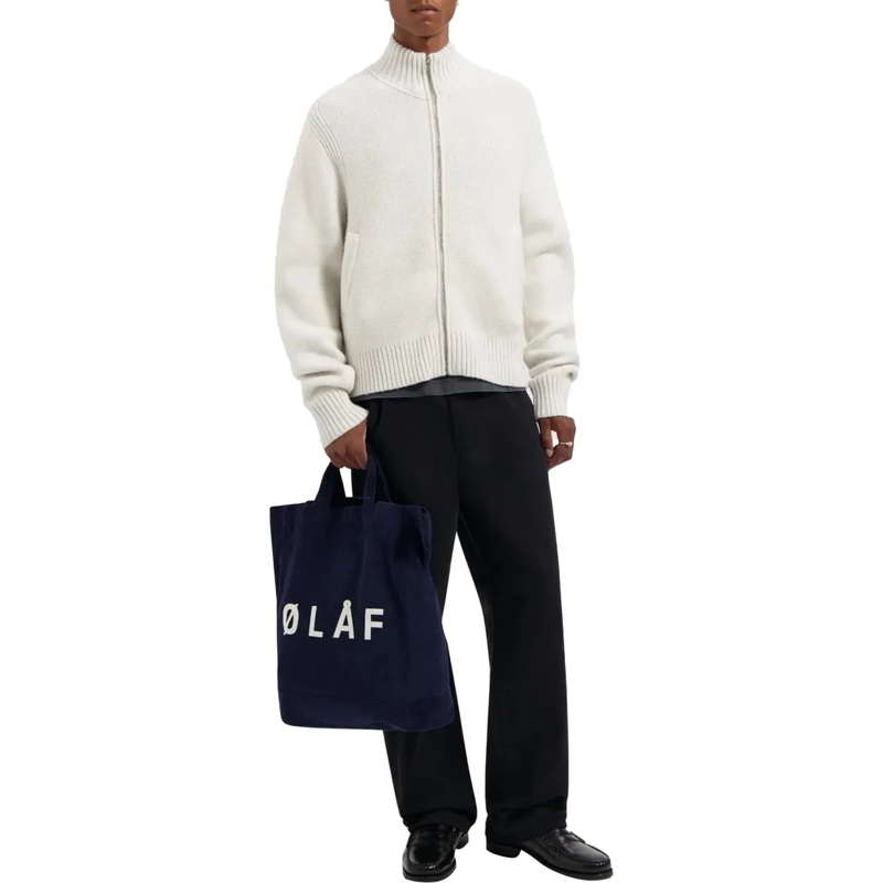 ØLÅF Weste Olaf Zip Through Knitted Mock Neck Vesten Off Whit weiß(Image 3)