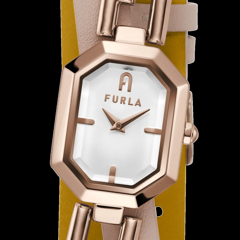 Furla Quarzuhr Quarz Analog Uhr Furla Octagonal rosa