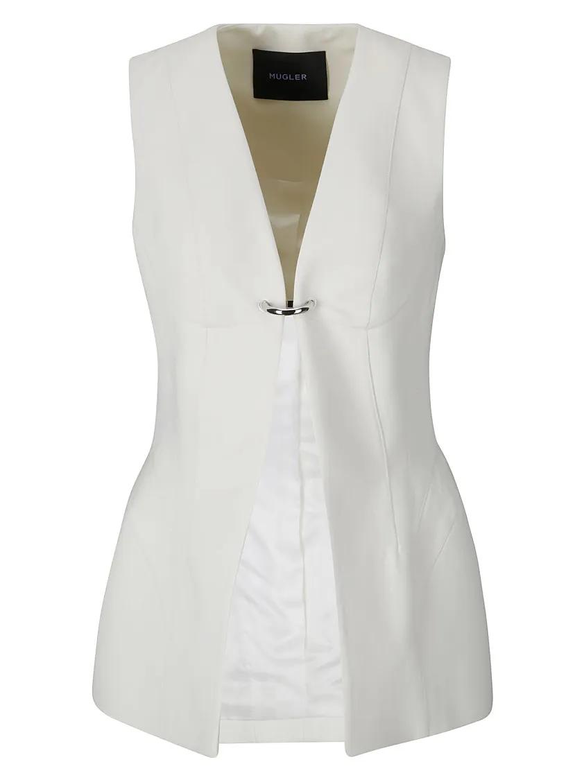 Thumbnail - Mugler - Vest With Buckle - Größe 38 - weiß