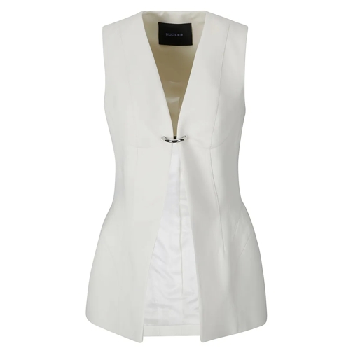 Mugler Übergangsjacke Vest With Buckle White