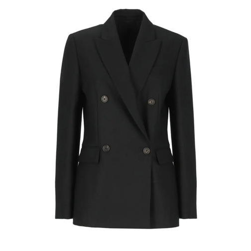 Brunello Cucinelli Blazer Wool And Cashmere Double-Breasted Jacket Black