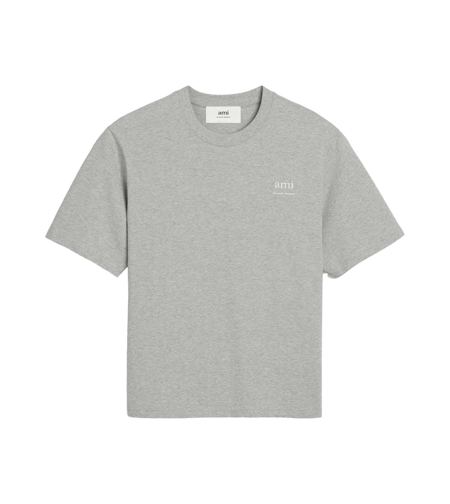 AMI Paris - T-Shirt mit Logo - Größe XXS - grau