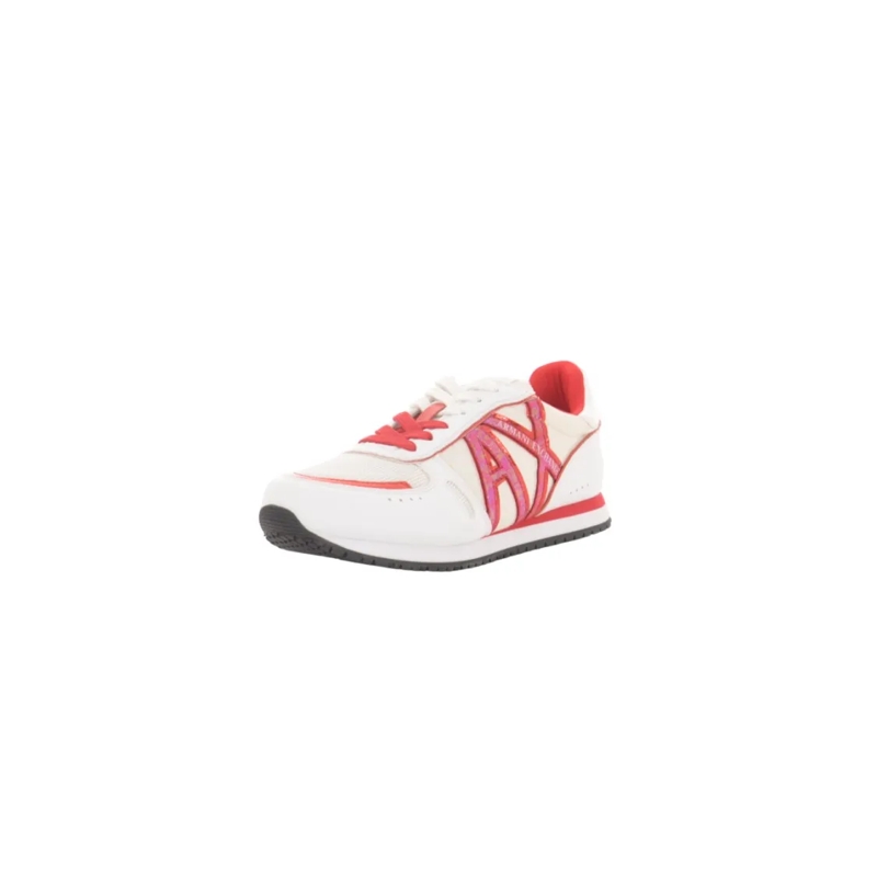 Armani Exchange Low-Top-Sneaker Armani Exchange White Sneakers With Red Accents Burgundy