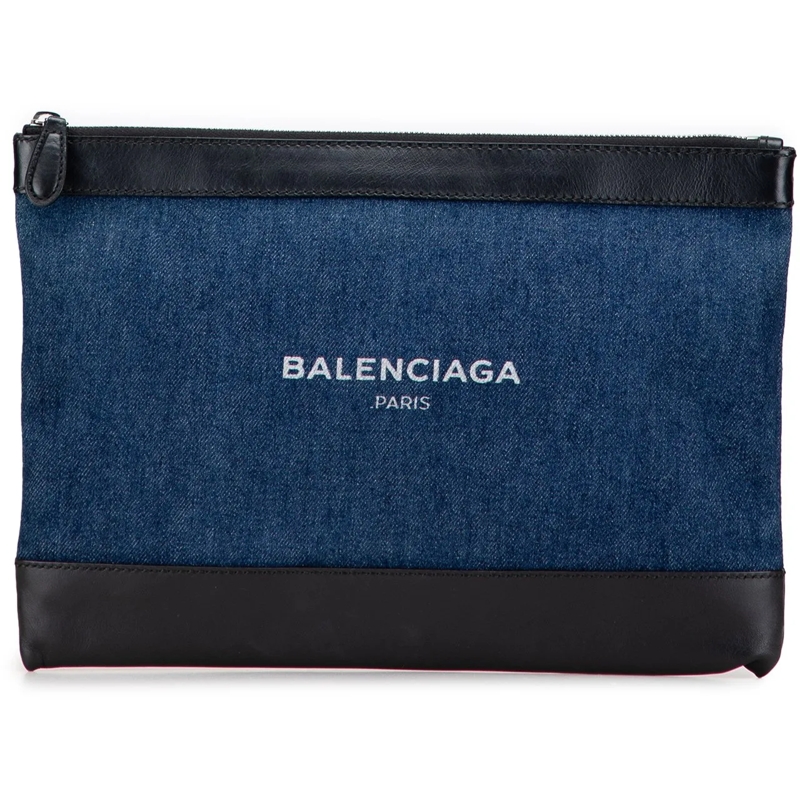 Balenciaga Clutch Denim Navy Clip M Clutch blau