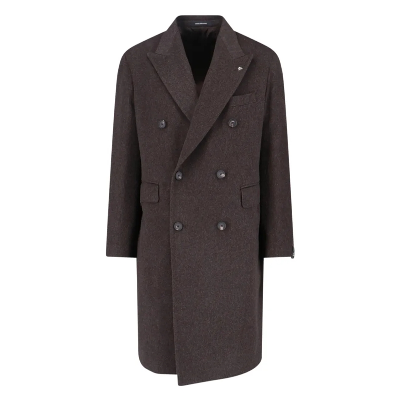 Tagliatore Manteaux de tanche "Pino Lerario" Double-Breasted Coat Brown Brown