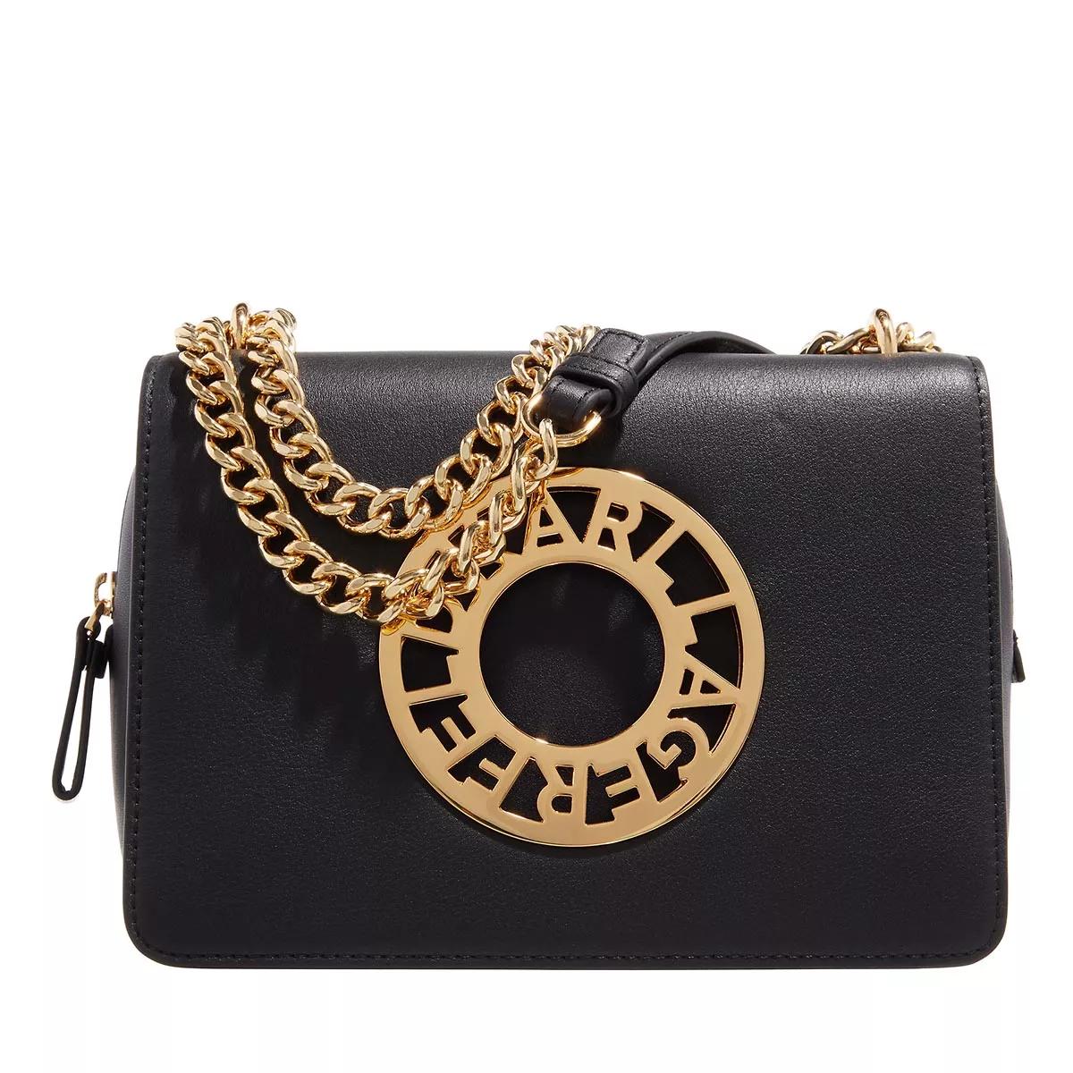 Karl Lagerfeld Disk Shoulder Bag Black/Gold Crossbody Bag