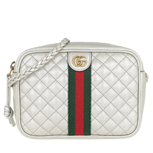Gucci Mini Crossbody Bag Quilted Leather Silver Cameratas