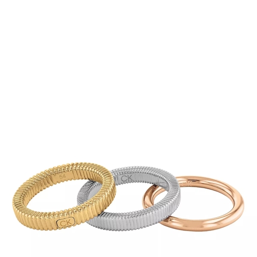 Calvin Klein Playful Repetition Rings Set Tricolor Multi Ring